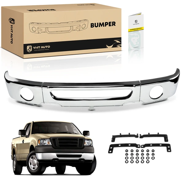Chrome Front Bumper Face Bar with Fog Light for 2006-2008 Ford F-150