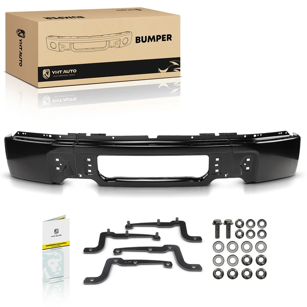 Black Front Bumper without Fog Light Holes for Ford F-150 2009-2014