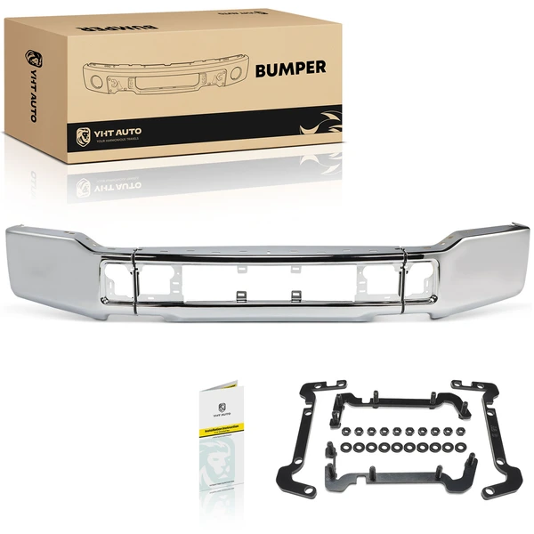 Chrome Steel Front Bumper without Fog Light Holes for Ford F-150 2018-2020