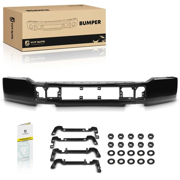 Black Steel Front Bumper without Fog Light Holes for Ford F-150 2018-2020