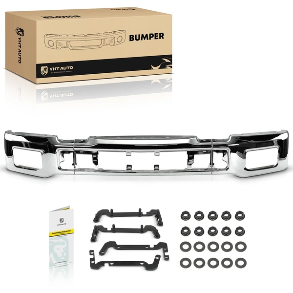 Chrome Front Bumper Face Bar with Fog Light Holes for Ford F-150 2018-2020