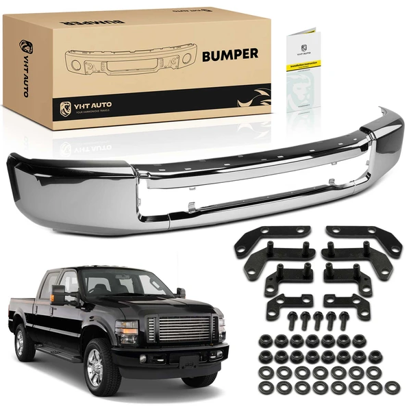Chrome Steel Front Bumper Face Bar for Ford F250 F350 Super Duty 2020-2022