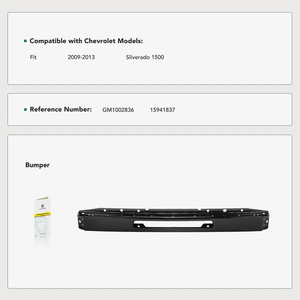 Front Bumper Face Bar with Fog Light Hole for 2009-2013 Chevrolet Silverado 1500