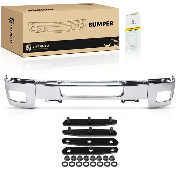 Front Bumper Face Bar with Fog Light Hole for 2011-2014 Chevrolet Silverado 3500 HD