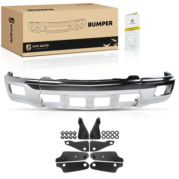 Front Bumper Face Bar Steel with Hardware Chrome for 2014-2015 Chevrolet Silverado 1500