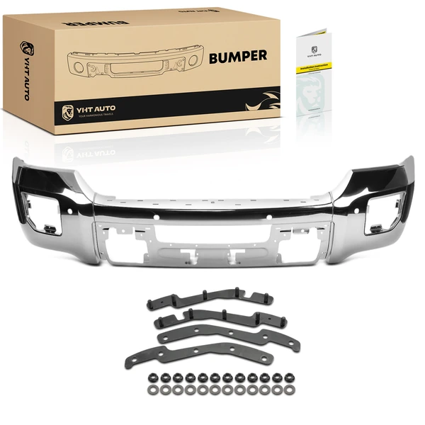 Front Bumper Face Bar with Fog Light & Radar Hole for 2015-2019 GMC Sierra 2500 HD