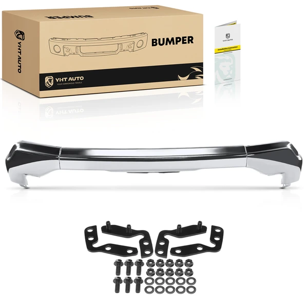 Front Bumper Face Bar with Fog Light Hole for GMC Sierra 1500 2022-2024 Pickup