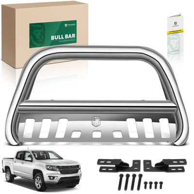 3 Inch Silver S/S 304 Bull Bar Push Front Bumper Grille Guard