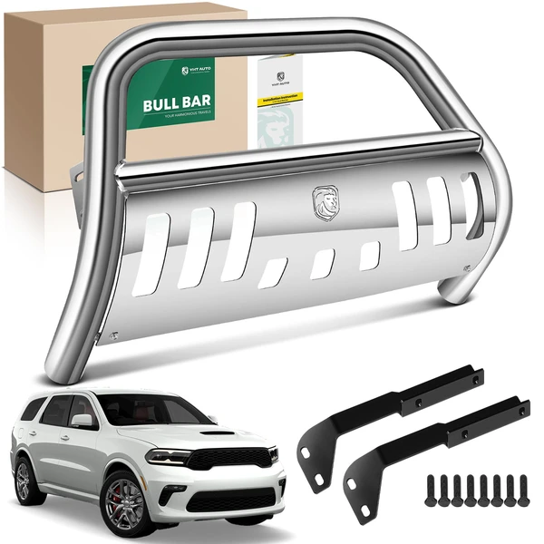 2.5 Inch Silver S/S 304 Bull Bar Front Bumper Grille Guard for 2011-2021 Jeep Grand Cherokee