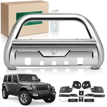 3.5 Inch Silver S/S 304 Oval Bull Bar Front Bumper Grille Guard