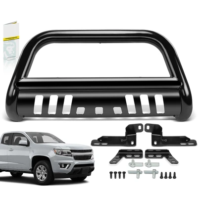 3 Inch Black Carbon Steel Bull Bar Front Bumper Push Grille Guard