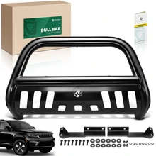 2.5 Inch Black Carbon Steel Bull Bar Front Bumper Grille Guard for 2022 Jeep Grand Cherokee WK