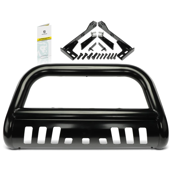 3 Inch Black Carbon Steel Bull Bar Front Bumper Grille Guard for 2019-2024 Ram 1500