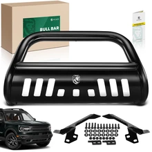 3 Inch Black Carbon Steel Bull Bar Front Bumper Grille Guard for 2021-2022 Ford Bronco Sport