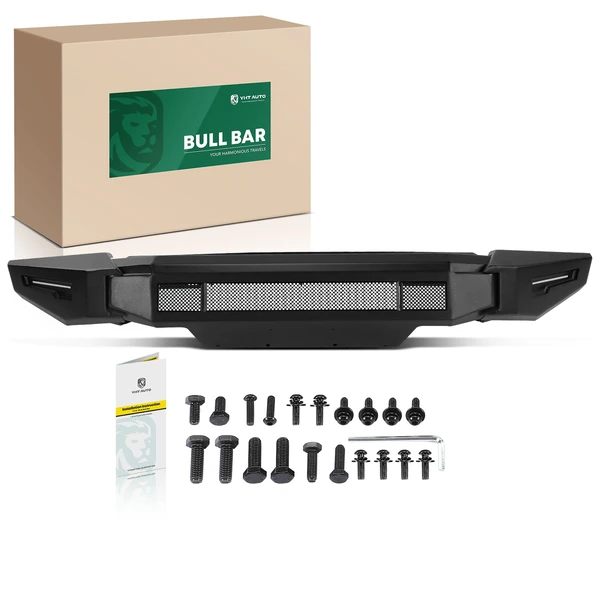 Fine Textured Black Carbon Steel Bull Bar Front Bumper Grille Guard without Mounting Bracket for Ford F-150