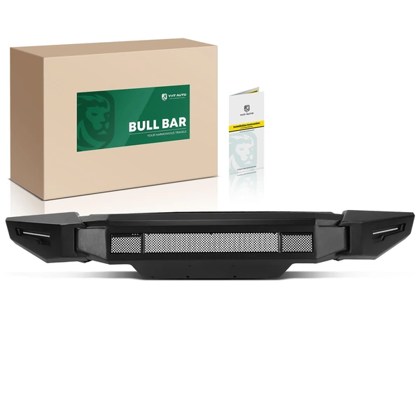 Fine Textured Black Carbon Steel Bull Bar Front Bumper Grille Guard without Mounting Bracket for Ford F-150