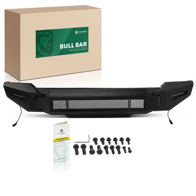 Fine Textured Black Carbon Steel Bull Bar Front Bumper Grille Guard