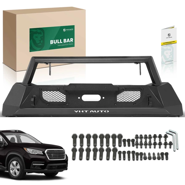 Black CS-1 HD Carbon Steel Winch Front Bumper Grille Guard for 2018-2020 Subaru Crosstrek