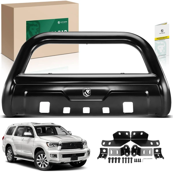 3.5 Inch Black Iron Bull Bar Front Bumper Grille Guard for 2008-2022 Toyota Sequoia
