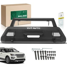 Textured Black Carbon Steel Winch Front Bumper Grille Guard with Winch Frame for 2012-2015 Toyota Tacoma