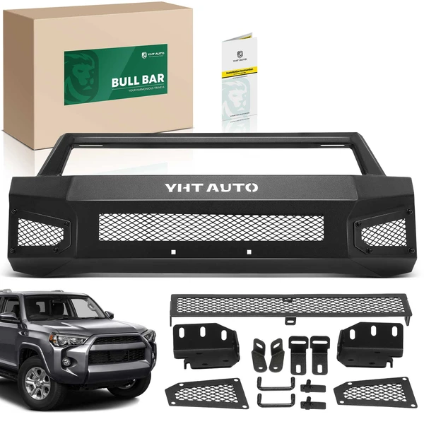 Textured Black Carbon Steel Front Bumper Grille Guard for 2014-2024 Toyota 4Runner