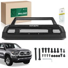 Black CS-1 LD Carbon Steel Bull Bar Front Bumper Grille Guard with Bracket for 2016-2023 Toyota Tacoma