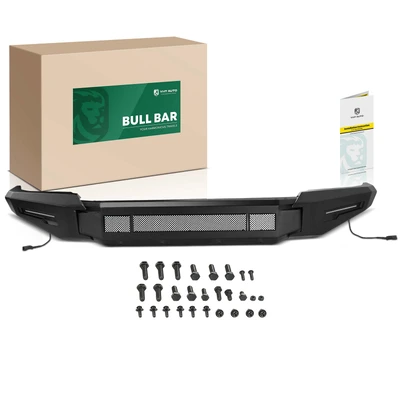 Black MD1 Modular Carbon Steel Bull Bar Front Bumper Grille Guard