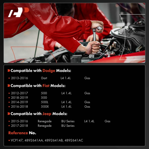 Vacuum Pump for Dodge Dart 2013-2016 Fiat 500 2012-2019 Jeep Renegade 2015-2018