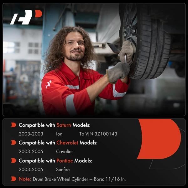 2 Pcs Rear Drum Brake Wheel Cylinders for Saturn Ion 2003 Chevy Cavalier