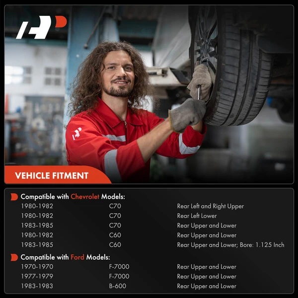 2 Pcs Rear Upper & Lower Drum Brake Wheel Cylinders for Chevy C60 C70 Ford F-700 GMC