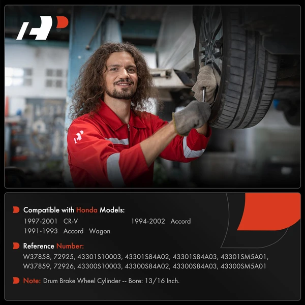 2 Pcs Rear Drum Brake Wheel Cylinders for Honda Accord 1991-2002 CR-V 1997-2001