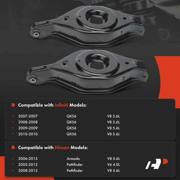 2-Pc Suspension Control Arm, Rear Lower Rearward A-Premium APCA7167