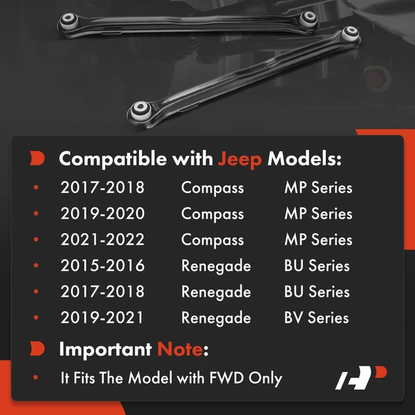 2-Pc Control Arm, Rear Rearward A-Premium APCA5980