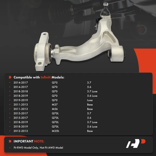 1-Pc Control Arm and Ball Joint Kit, Front Passenger Lower with Ball Joint A-Premium APCA7326