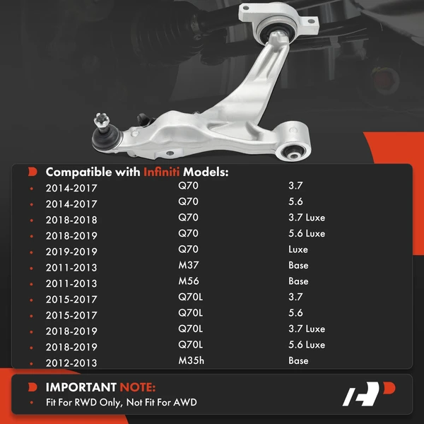1-Pc Control Arm and Ball Joint Kit, Front Driver Lower with Ball Joint A-Premium APCA7328