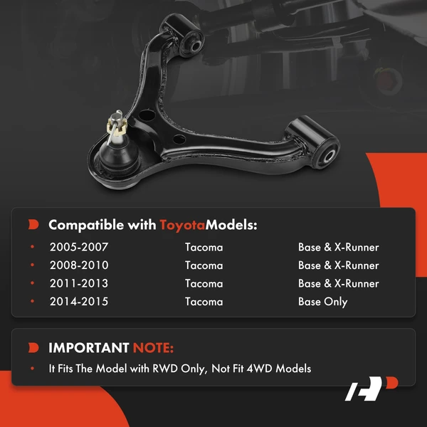 1-Pc Control Arm and Ball Joint Assembly, Front Right Passenger Upper with Ball Joint A-Premium APCA6329