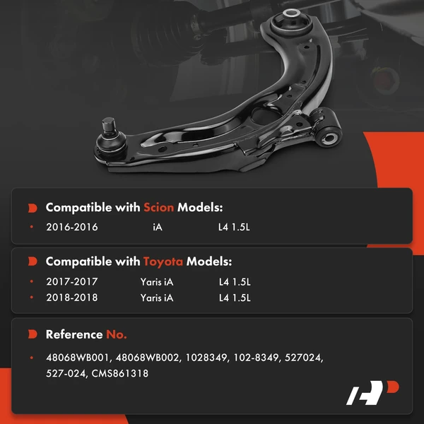 1-Pc Control Arm and Ball Joint Assembly, Front Passenger Lower with Ball Joint A-Premium APCA8161