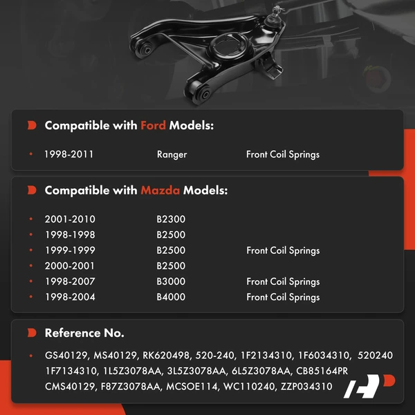 1-Pc Control Arm & Ball Joint, Front Passenger Lower with Ball Joint A-Premium APCA8513