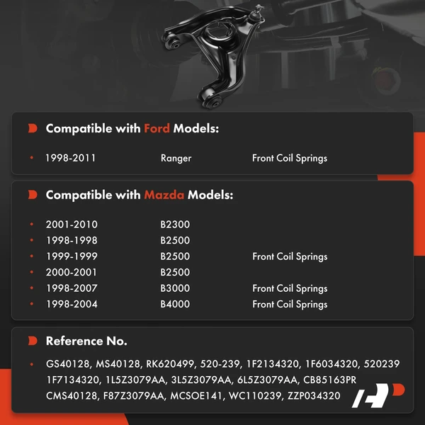 1-Pc Control Arm & Ball Joint, Front Driver Lower with Ball Joint A-Premium APCA8514