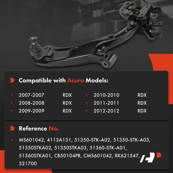 1-Pc Control Arm with Ball Joint Assembly, Front Passenger Lower with Ball Joint A-Premium APCA8523