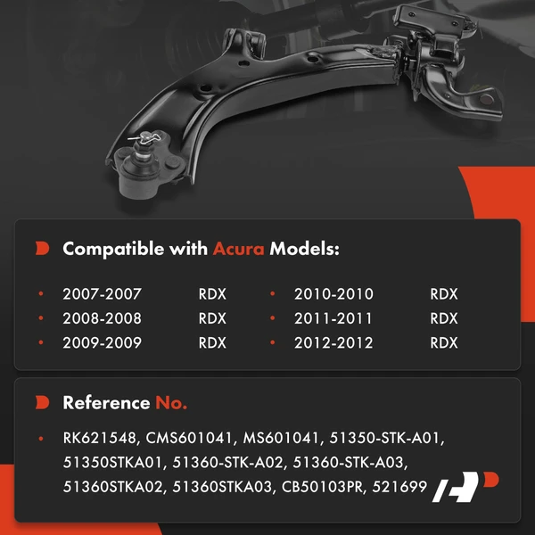 1-Pc Control Arm with Ball Joint Assembly, Front Driver Lower with Ball Joint A-Premium APCA8524