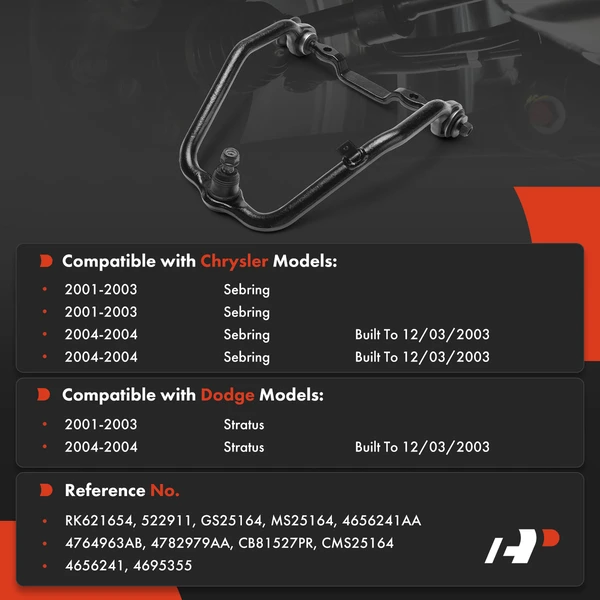 1-Pc Control Arm & Ball Joint Assembly, Rear Side with Ball Joint A-Premium APCA8528