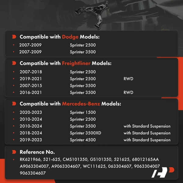 1-Pc Control Arm & Ball Joint, Front Driver Lower with Ball Joint A-Premium APCA8529