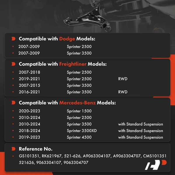 1-Pc Control Arm & Ball Joint, Front Passenger Lower with Ball Joint A-Premium APCA8530