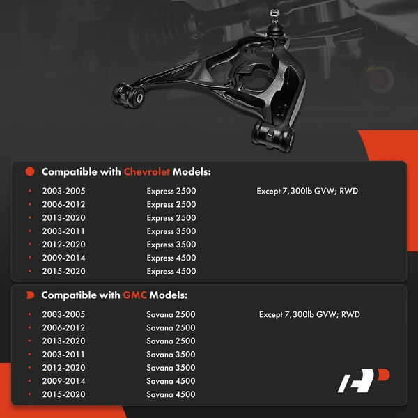 1-Pc Control Arm and Ball Joint Kit, Front Driver Lower with Ball Joint A-Premium APCA8171