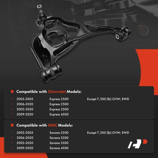 1-Pc Control Arm and Ball Joint Kit, Front Passenger Lower with Ball Joint A-Premium APCA8172
