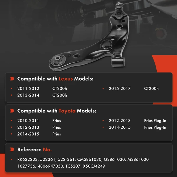 1-Pc Control Arm & Ball Joint, Front Driver Lower with Ball Joint A-Premium APCA8534