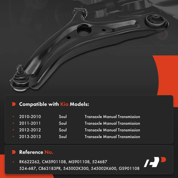 1-Pc Control Arm and Ball Joint Assembly, Front Driver Lower A-Premium APCA8166