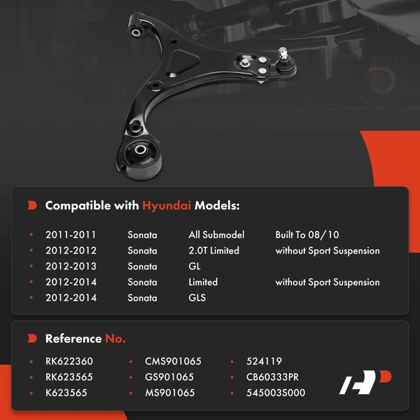 1-Pc Control Arm and Ball Joint Kit, Front Driver Lower with Ball Joint A-Premium APCA8168