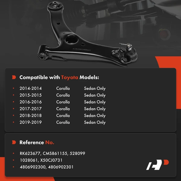 1-Pc Control Arm and Ball Joint Kit, Front Left Lower with Ball Joint A-Premium APCA8543
